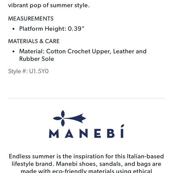 MANEBI crochet double strap sandal NWT size 37 - Picture 6 of 12